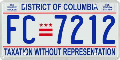 DC license plate FC7212