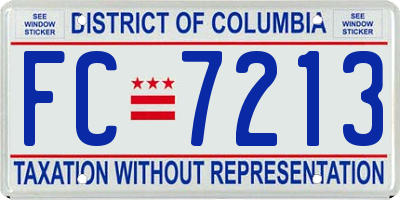 DC license plate FC7213