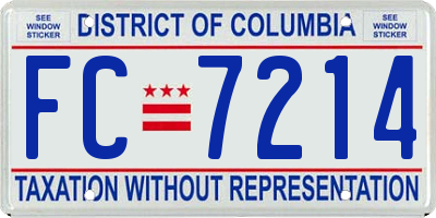 DC license plate FC7214