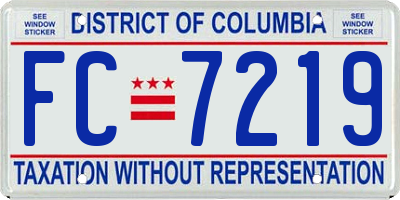 DC license plate FC7219