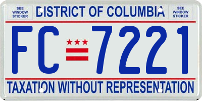 DC license plate FC7221