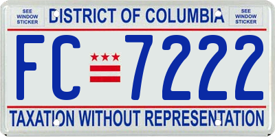 DC license plate FC7222