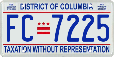 DC license plate FC7225