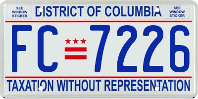 DC license plate FC7226