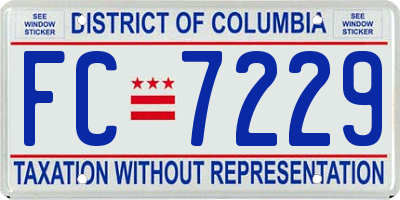 DC license plate FC7229