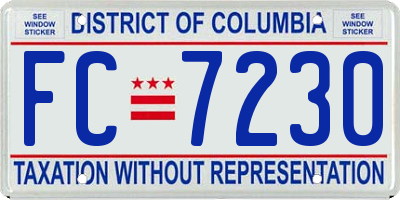 DC license plate FC7230