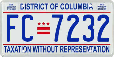 DC license plate FC7232