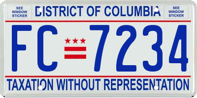 DC license plate FC7234