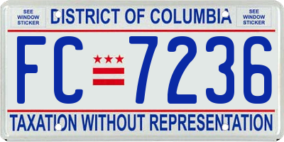 DC license plate FC7236