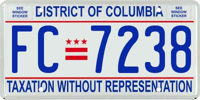 DC license plate FC7238