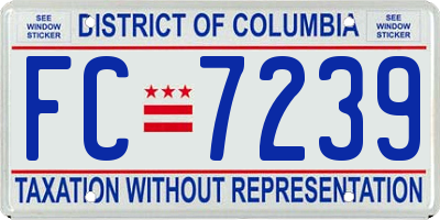 DC license plate FC7239