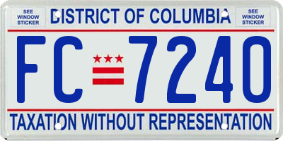 DC license plate FC7240