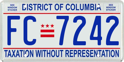 DC license plate FC7242