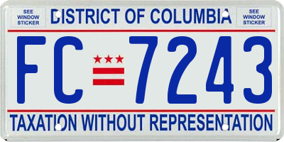 DC license plate FC7243