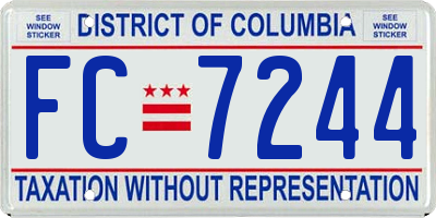 DC license plate FC7244