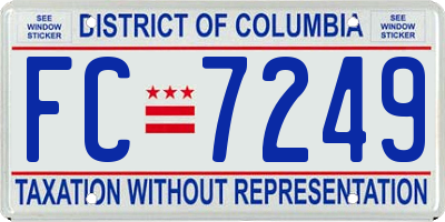 DC license plate FC7249