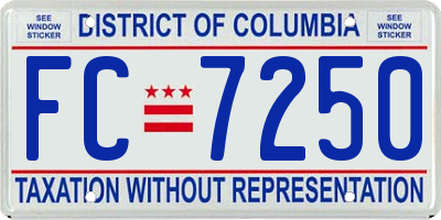 DC license plate FC7250