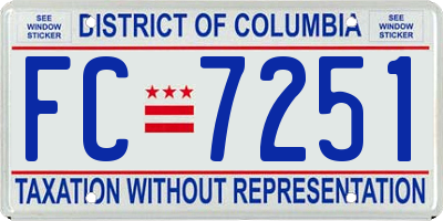 DC license plate FC7251