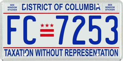 DC license plate FC7253