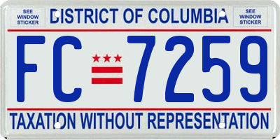 DC license plate FC7259