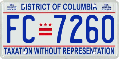 DC license plate FC7260