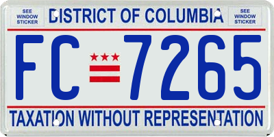 DC license plate FC7265