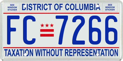 DC license plate FC7266