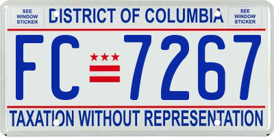 DC license plate FC7267