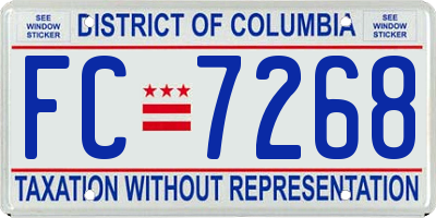 DC license plate FC7268