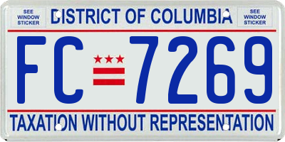 DC license plate FC7269