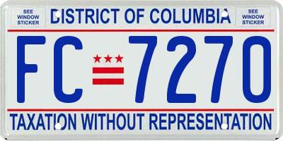 DC license plate FC7270