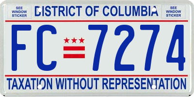 DC license plate FC7274