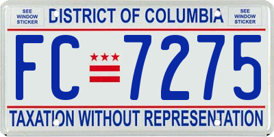 DC license plate FC7275