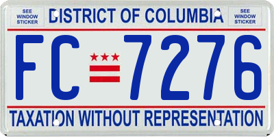 DC license plate FC7276