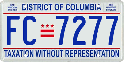 DC license plate FC7277