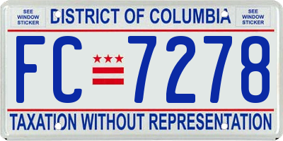 DC license plate FC7278