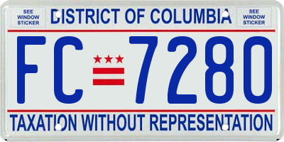 DC license plate FC7280