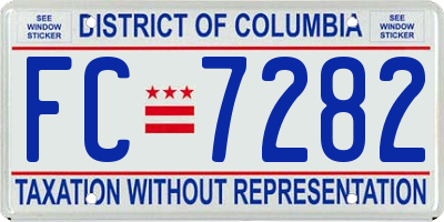 DC license plate FC7282