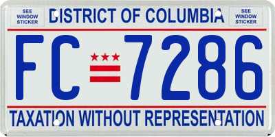 DC license plate FC7286