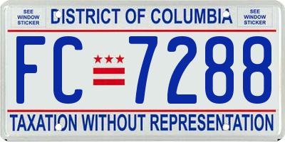 DC license plate FC7288