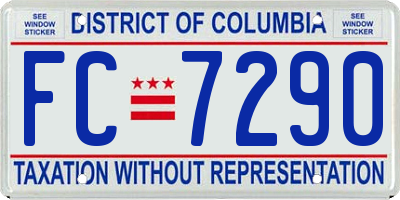 DC license plate FC7290