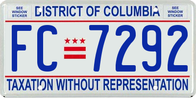 DC license plate FC7292