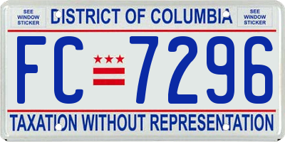 DC license plate FC7296