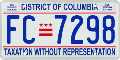 DC license plate FC7298