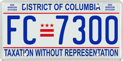 DC license plate FC7300