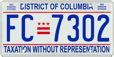 DC license plate FC7302