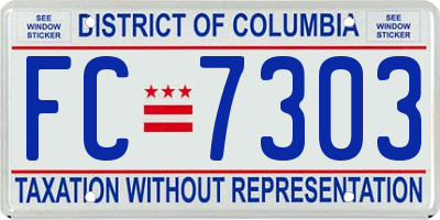 DC license plate FC7303