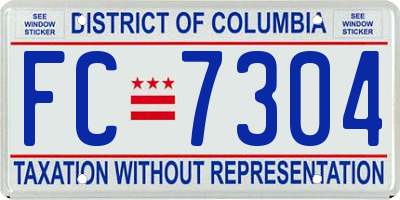 DC license plate FC7304