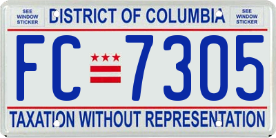 DC license plate FC7305