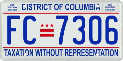 DC license plate FC7306